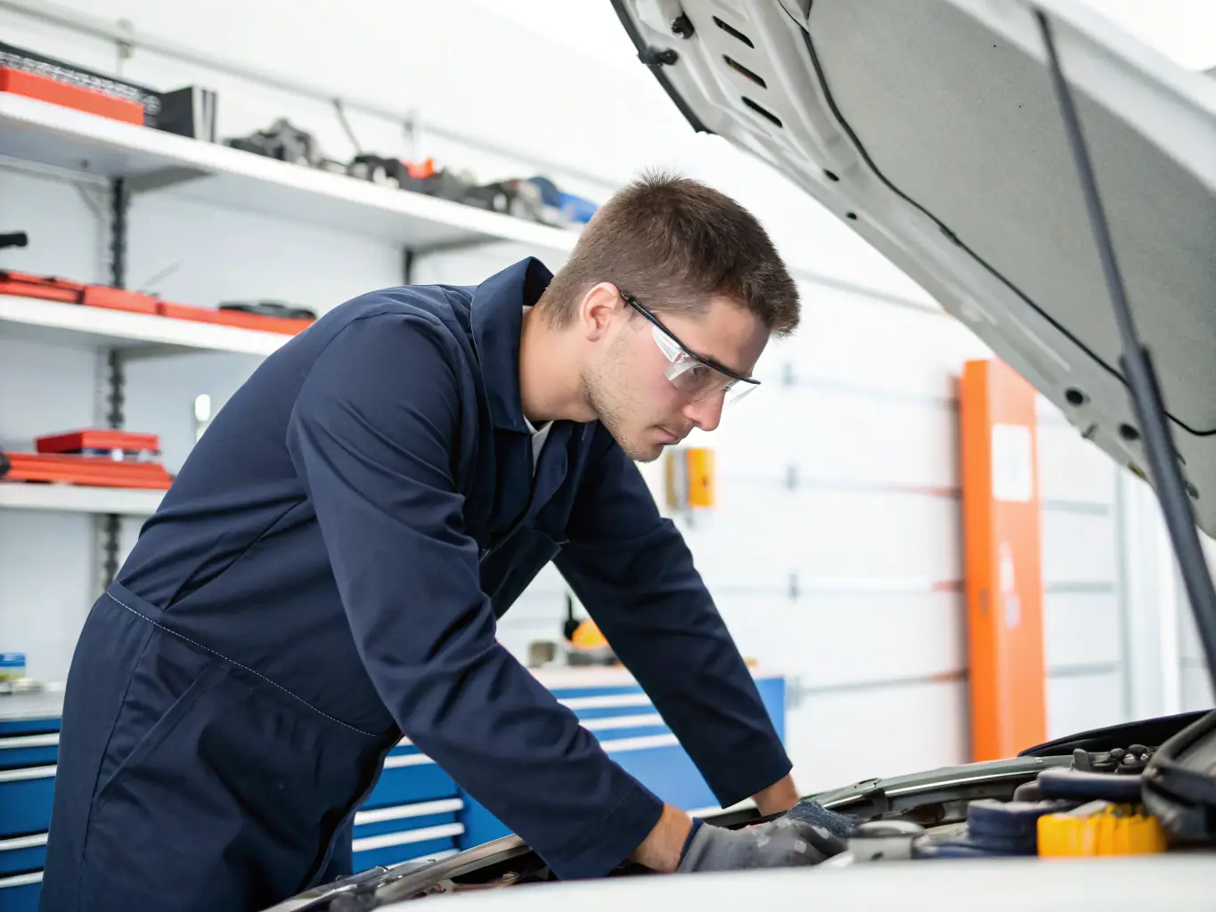 Participants in a technical skill development session at ECURIE AUTOMOBILE PAYS D'AUGE, focusing on car maintenance and performance optimization.